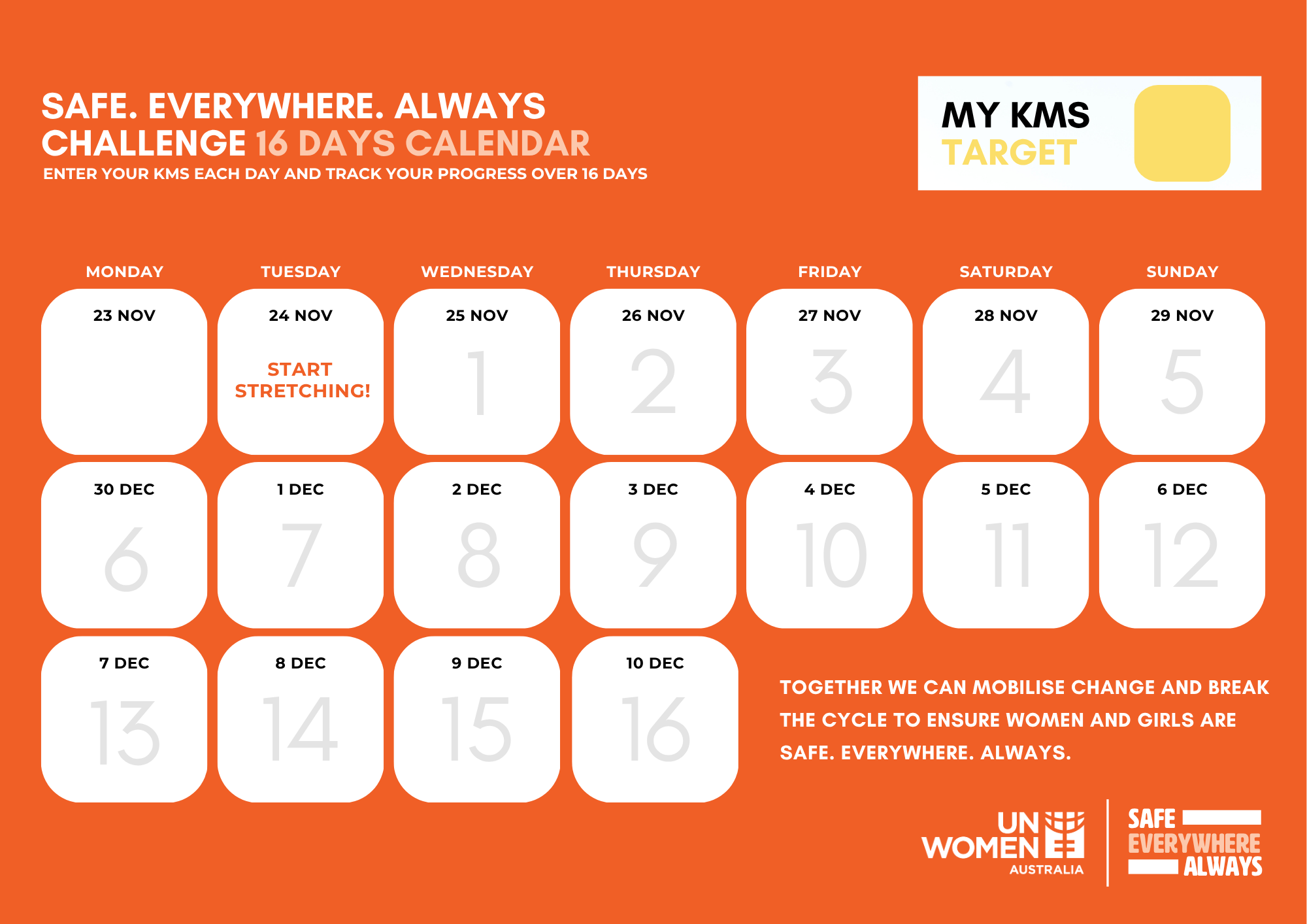 Printable Tracking Calendar